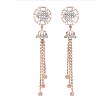 18k rose gold earring with hanging lines pj-e006 by 
