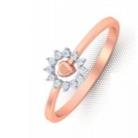 Heart flower design diamond ring