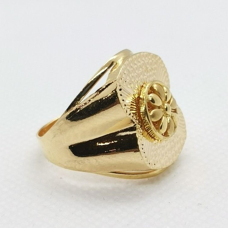 Flower Initial Gents Ring