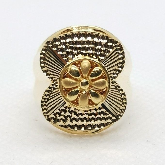 Flower Initial Gents Ring