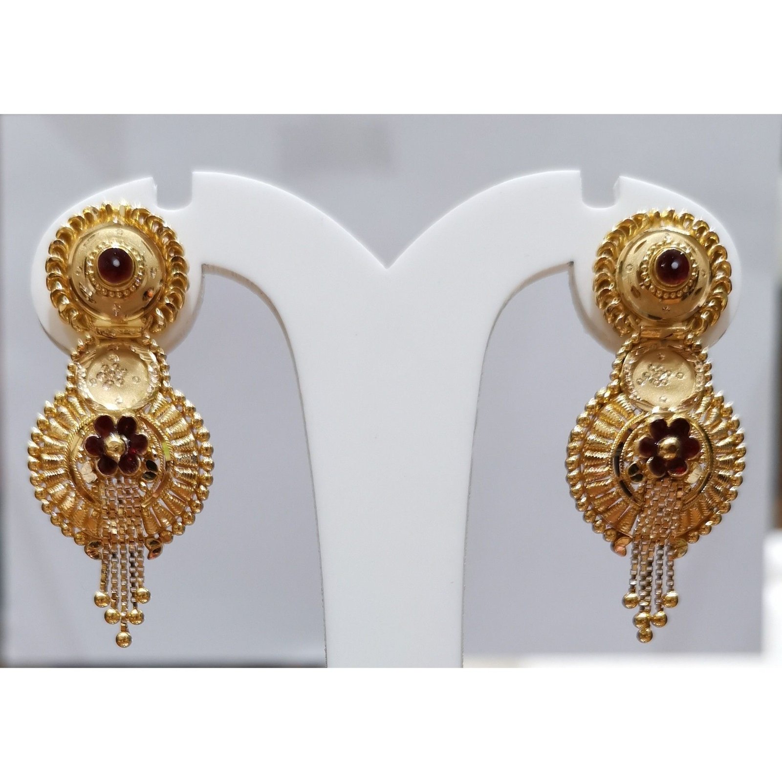 Beautiful party wear long gold hanging earring design with weight and price  - YouTube